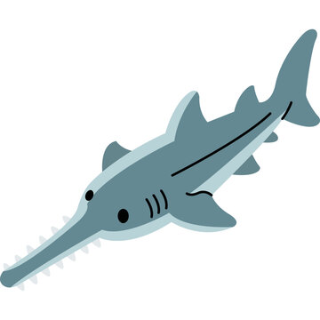 Cute Cartoon Sawfish Illustration