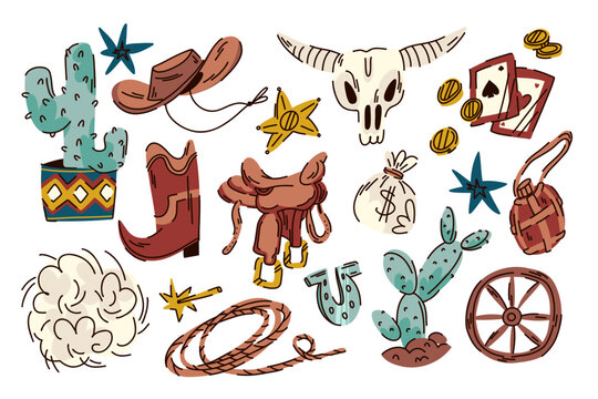 A large collection of Wild West items, cowboys, sheriffs and bank robberies for tourism and entertainment