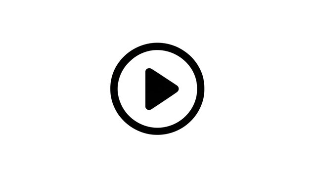 Black Play Button Icon Inside Circular Outline