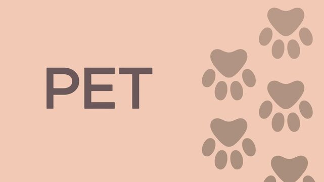 Pet Paw Prints: A playful design featuring the word PET accompanied by whimsical paw prints, capturing the essence of pet ownership and animal companionship.