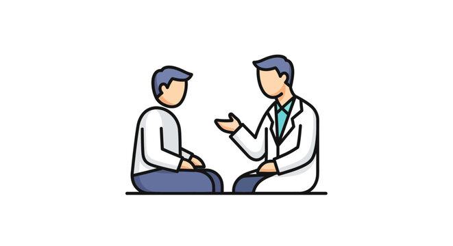 Doctor and patient in conversation.