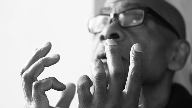 praying to God with hand's together with people and white background stock video stock footage