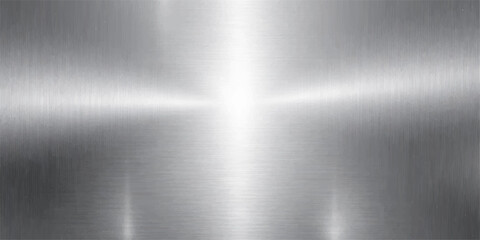 Obraz premium A polished silver brushed metal texture features a shiny stainless steel plate surface with a grey industrial pattern and metallic reflections on an aluminum alloy material