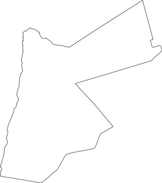 Map of Jordan Stroke Outline Clipart Vector