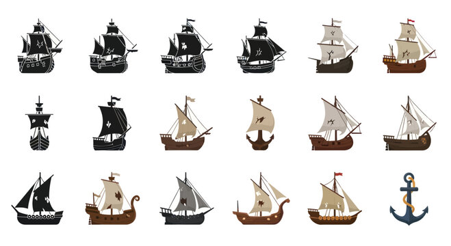 Vintage Sailing Ships Collection: Old Vessels, Nautical Icons, Maritime History