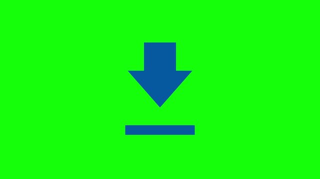 Downloading Icon on a Green Canvas: A simple, eye-catching download icon rendered in a vibrant blue, set against a vivid green backdrop, representing the essence of digital access and data retrieval.