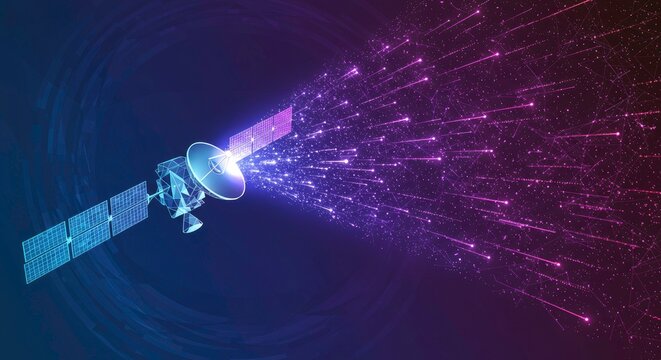 Satellite in Space with Beams.