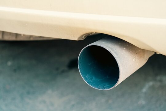 Close up an old  car exhaust 