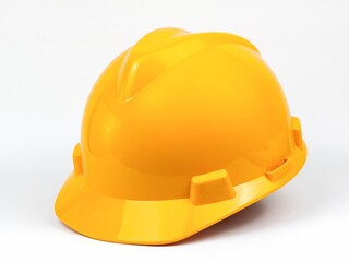 Fototapeta premium Yellow safety hardhat isolated on white background