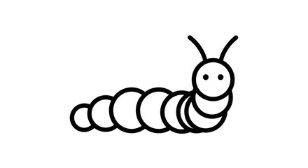 Naklejka premium Simple cartoon caterpillar illustration with antennas and circular body