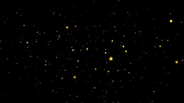 Black background scattered with small golden star shapes