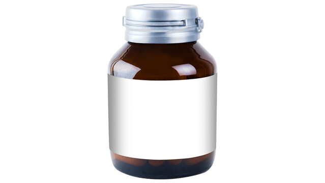 white medicine bottle isolated