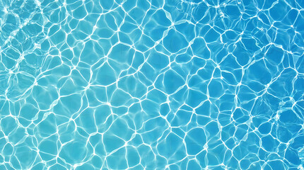 Fototapeta premium Clear blue swimming pool water with sunlight reflections and ripples on surface