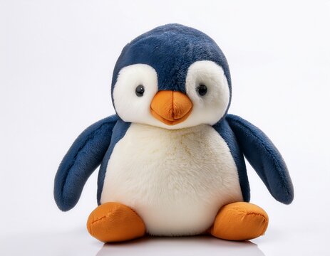 soft toy penguin plush isolated on white background