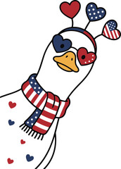 Preppy Peeking Goose Svg Png, Patriotic Goose Svg PNG © Joe