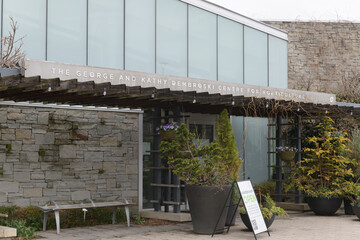 Naklejka premium building exterior and sign of The George and Kathy Dembroski Centre for Horticulture located at Edwards Gardens located at 777 Lawrence Av E, Toronto