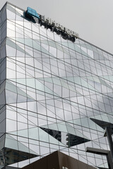 Naklejka premium exterior of Crosstown Place, an office building, designed by CORE Architects, located at northwest corner of Eglinton Av E and Don Mills Rd, Toronto