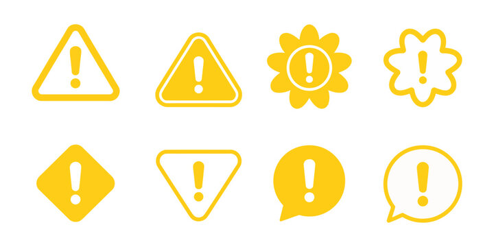 Exclamation mark chat bubble icon vector illustration for alert notifications, warning messages, and safety caution interface design elements