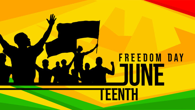 Juneteenth freedom day banner - vector illustration