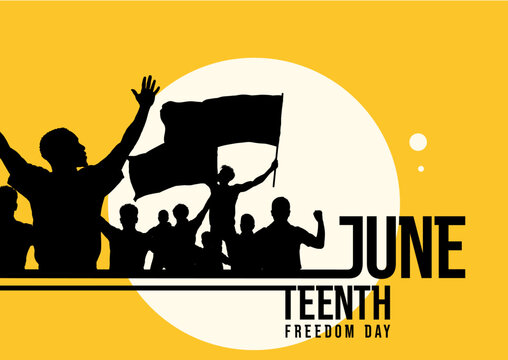 Juneteenth freedom day banner - vector illustration
