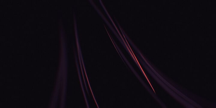 Ultra Dark Abstract Background with Subtle Purple and Red Glowing Curved Light Streaks, Moody Cinematic