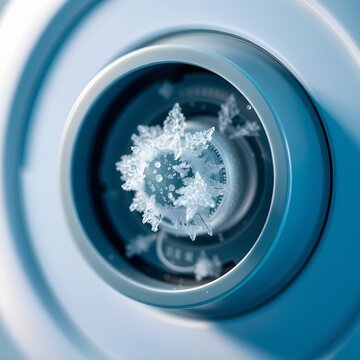 Macro Photography of Medical Cooling Device with Frost Buildup and Clinical Lighting
