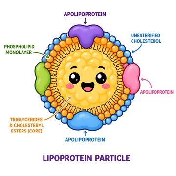 Cartoon Lipoprotein Particle Illustration Cholesterol Transport Structure