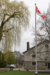 Naklejka premium view of The Milne Barn a converted bank barn at Edwards Gardens located at 755 Lawrence Av E, Toronto