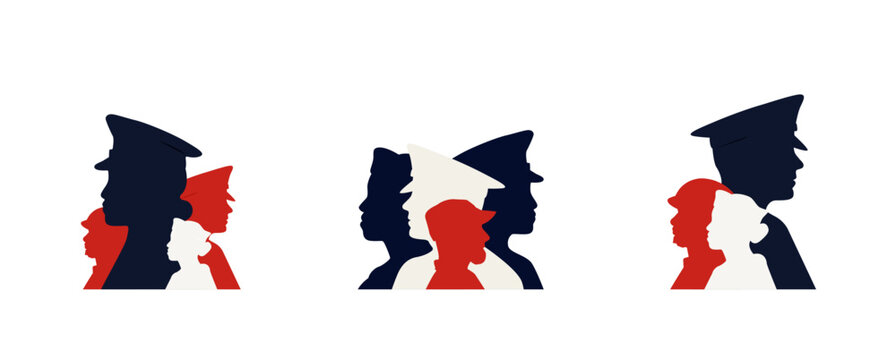 Set of military people icons.
