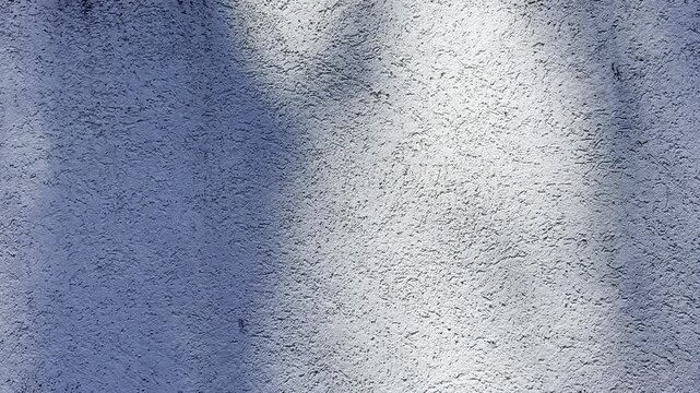 Shadows of branches are moving across a rough gray plastered wall.