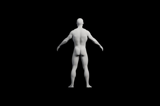 Mannequin T-pose in black studio