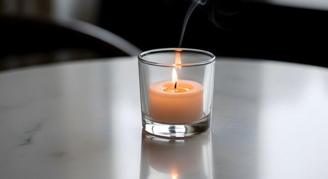 lilin dalam gelas memberi aromaterapi