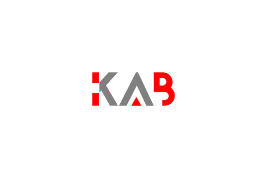 Modern KAB Monogram Logo Red and Gray Design Template