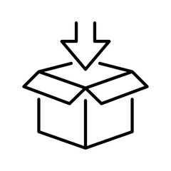 Goods delivery icon. Business and logistics line symbol. Black and white. © M.Style