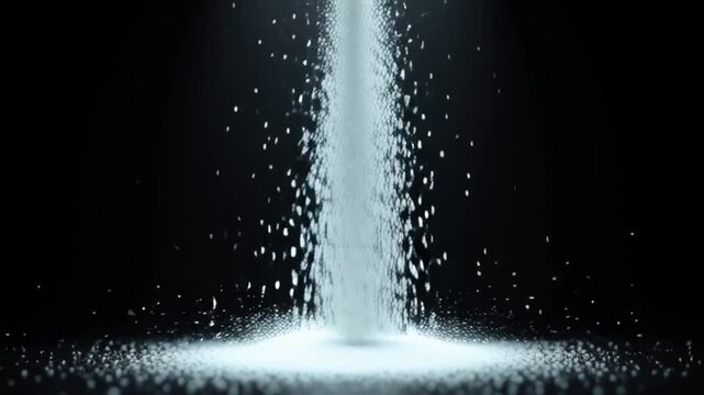 Sparkling Glitter Falling Down Dark Background - Abstract Effect