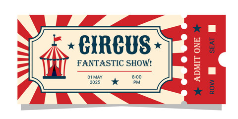 Circus ticket vintage style event admission pass carnival show entry design © Vit