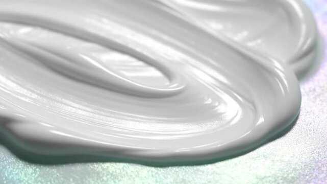 Close-up of smooth white cream or cosmetic product texture with silky soft surface, elegant and minimalist