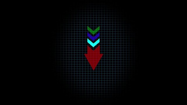 Arrow icon concept arrows up to down. down -directional arrow loop animation.