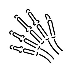 Fototapeta premium Hand bones icon. Healthcare and anatomy line symbol. Black and white.