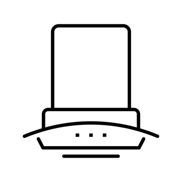 Range hood icon. Household and kitchen appliance line symbol. Black and white.