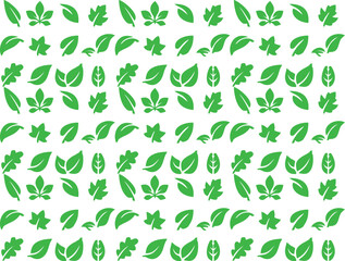 Fototapeta premium Green Leaves Seamless Pattern Botanical Background