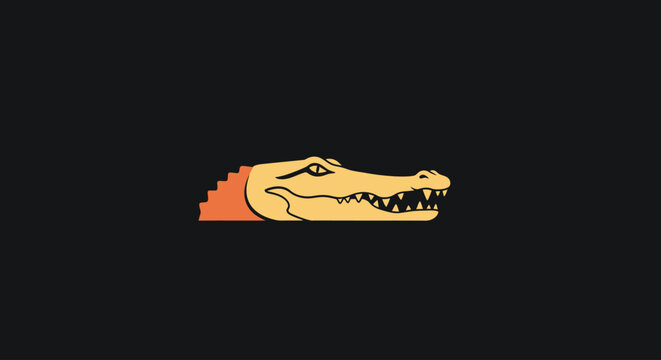 Alligator head with open mouth.