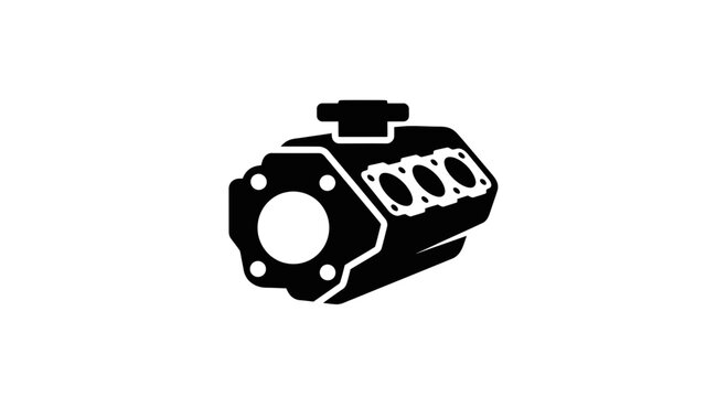 Car Engine Block Icon - Automotive Mechanical Part