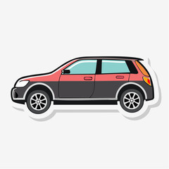 Obraz premium Illustration of a two-tone SUV car
