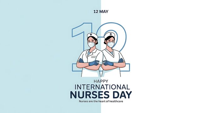 Two nurses celebrating international nurses day on may 12