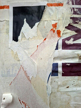 Torn poster abstract collage background
