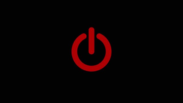 Abstract power button icon animation. start turn on off button animation. switch power reset button symbol.