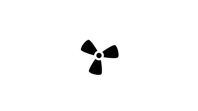 Spinning fan icon animation on white background