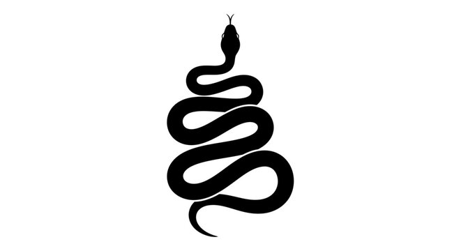 Black snake icon symbol reptile.
