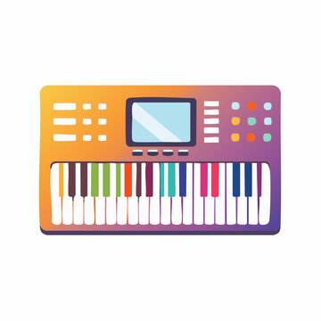 Colorful Digital Keyboard with Gradient Colors